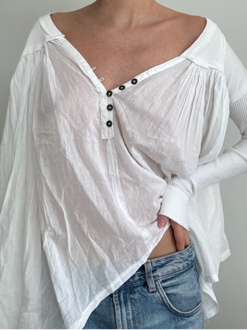 FREE PEOPLE Lyrical Tunic in Ivory Size Extra Small NO LONGER AVAILABLE ONLINE!